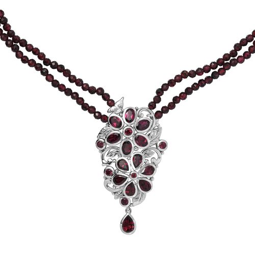Rhodolith Granat Halskette, 45 cm - 95,73 ct. image number 0