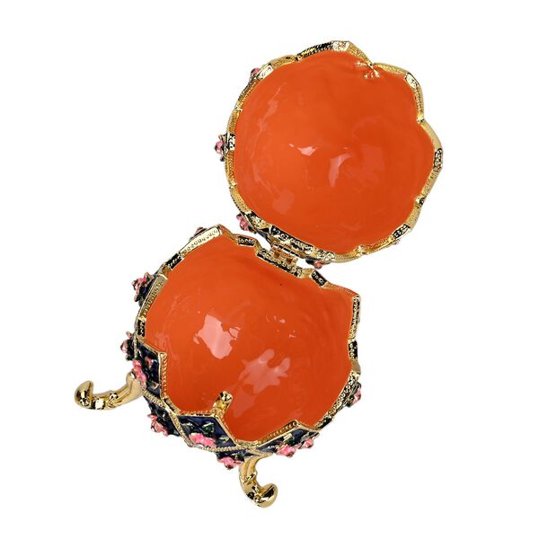 Emaillierte Schmuckbox in Osterei-Form mit Blumenmuster, 5x9cm image number 6