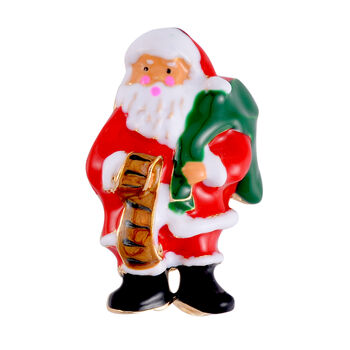 Emaillierte Brosche, Weihnachtsmann