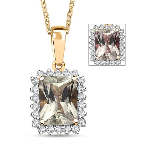 AAA Turkizit, Weißer Diamant Schmuckset ca. 50 cm 585 Gold ca. 3,00 ct. image number 0