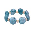 Champagner Kristall, Blaues Murano-Glas Armband Flexibel cm Standard