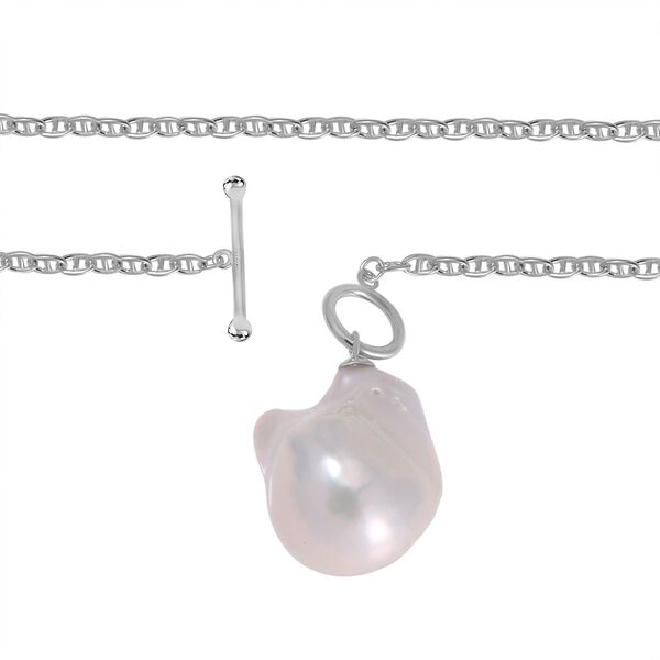 23-25mm Weiße Süßwasserperle Halskette, 50 cm - 39 ct. image number 5