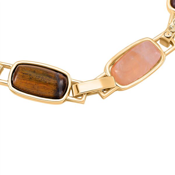 Mehrfarbige Edelsteine, Weißes Kristall Armband mit magnetischem Verschluss, ca. 20 cm image number 3