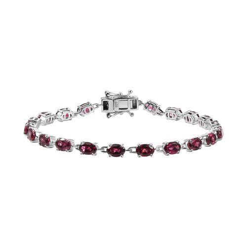 Rhodolith Granat Armband ca. 19 cm 925 Silber rhodiniert ca. 11,48 ct. image number 0