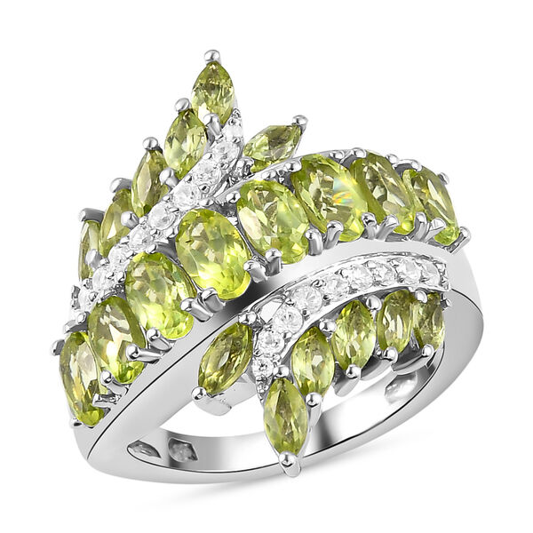 Nat&uuml;rlicher Peridot und Zirkon-Ring - 3,64 ct. image number 4