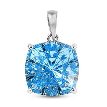 LUSTRO STELLA - &ouml;sterreichischer Aquamarin Kristall-Anh&auml;nger, 925 Silber platiniert ca. 11,31 ct