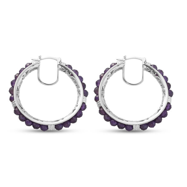 Afrikanische Amethyst-Creolen, Messing ca. 18,51 ct image number 5