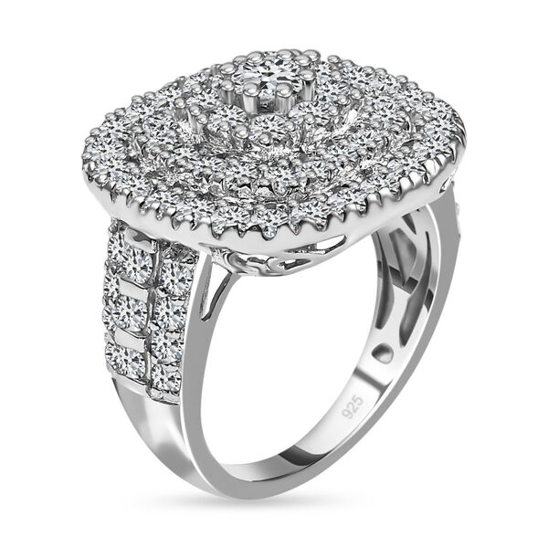 LUSTRO STELLA - Wei&szlig;er Zirkonia Ring, 925 Silber platiniert (Gr&ouml;&szlig;e 19.00) image number 5