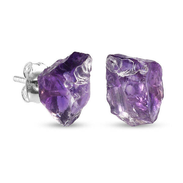 Handgearbeitete Uruguay-Amethyst Fancy-Schliff-Ohrstecker, 925 Silber platiniert ca. 7,00 ct image number 4