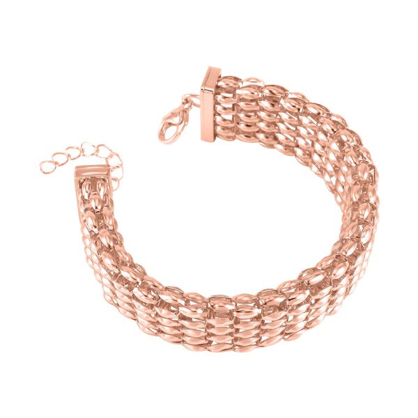 Reiner Edelstahl IP Rosa Plattierung Armband ca. 19 cm + 3.5 cm Extender, ca. 20,50g image number 3