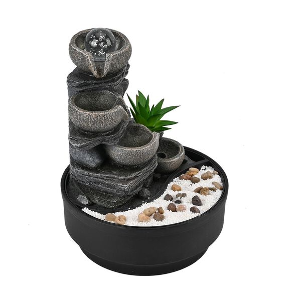 DIY Wasserfall-Brunnen mit Ball und Warmlicht &ndash; Grau image number 4