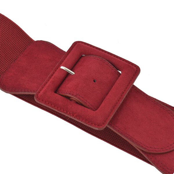 Stretchgürtel mit Schnalle aus Kunstwildleder, rot image number 2