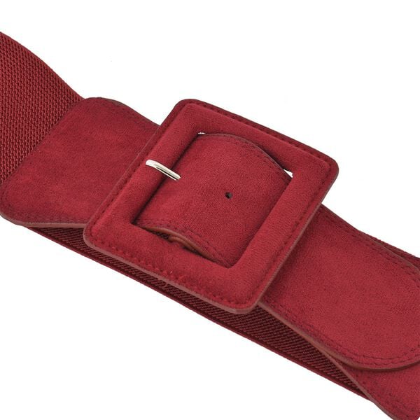 Stretchgürtel mit Schnalle aus Kunstwildleder, rot image number 2