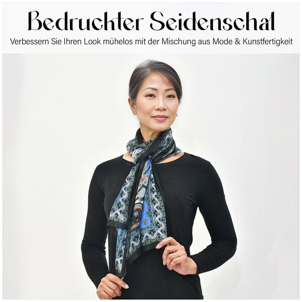 Schal aus Seide, schwarz image number 3