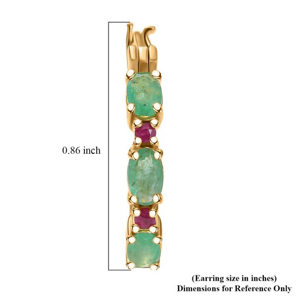 D’Joy Smaragd und Mosambik Rubin Ohrringe - 1,39 ct. image number 5