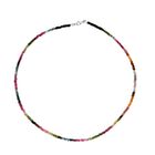 Mehrfarbige-Turmalin Halskette ca. 45 cm 925 Silber ca. 40.00 ct