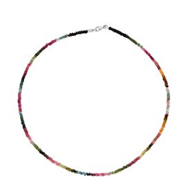 Mehrfarbig-Turmalin Halskette ca. 45 cm 925 Silber ca. 40,00 ct.