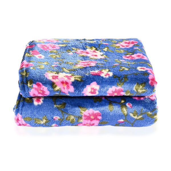 LIVMORE Flanell Decke, 150 x 220 cm, Pink Blau image number 4