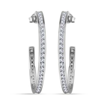 Wei&szlig;er Zirkonia Ohrringe 925 Silber rhodiniert