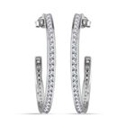 Weißer Zirkonia Ohrringe 925 Silber rhodiniert