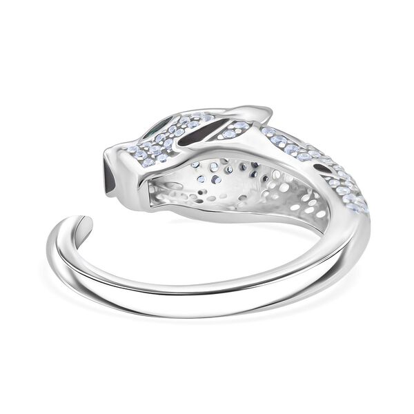 LUSTRO STELLA - Grüner Zirkonia, Weißer Zirkonia Ring 925 Silber rhodiniert (Größe 18.00) 1.56 ct image number 5