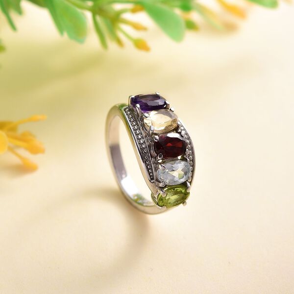 Mehrfarbiger Ring, Edelstahl, (Gr&ouml;&szlig;e 16.00) ca. 2.53 ct image number 1