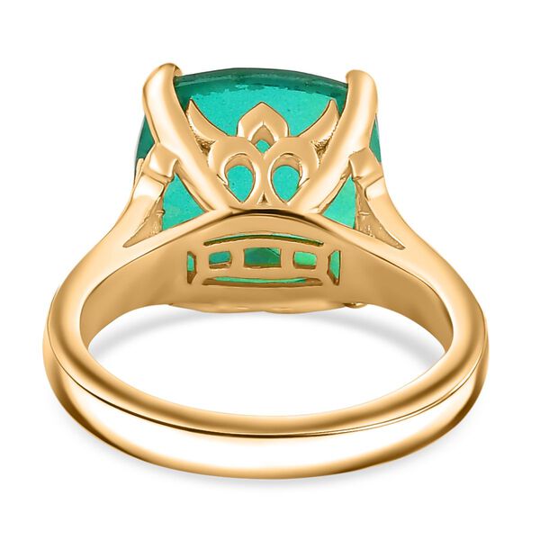 Pfau Quarz Triplette Ring 925 Silber 750 Gelbgold Vermeil (Größe 18.00) ca. 7,48 ct image number 6