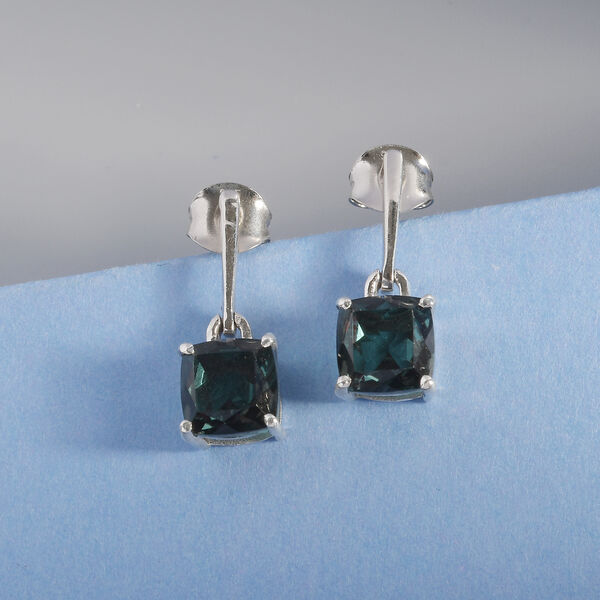 Alexandrit Triplett Quarz Ohrringe 925 Silber platiniert ca. 3,56 ct image number 2