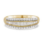 Diamant Ring 925 Silber Gelbgold Vermeil (Größe 17.00) ca. 0,50 ct image number 0