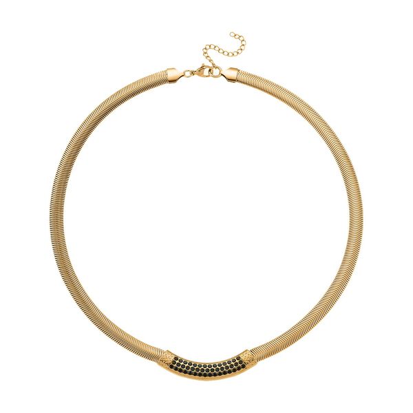 Gr&uuml;ne Kristall 50+5cm Halskette in Goldton image number 2