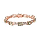 Prasiolite, wei&szlig;er Zirkon Armband, ca. 19 cm 925 Silber ros&eacute;vergoldet ca. 29.16 ct