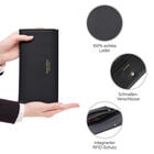 SENCILLEZ: Reise-Etui aus echtem Leder mit RFID Schutz, 20x11x0.7cm, schwarz image number 3