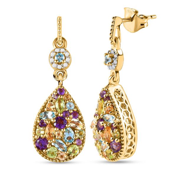 GP Italian Garden Kollektion - Mehrfarbige Edelstein-Ohrh&auml;nger in Silber image number 4