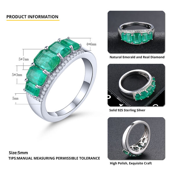 AAA Kagem sambischer Smaragd und Zirkon Ring- 3 ct. image number 3