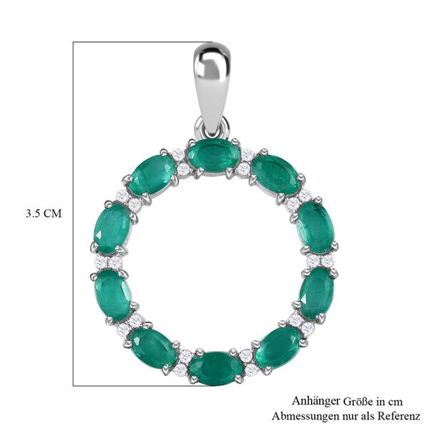 Smaragd Triplett Quarz und Zirkon Anh&auml;nger - 6,30 ct. image number 6