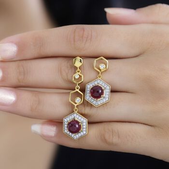 Afrikanische Rubin und Zirkon-Ohrringe - 5,45 ct.