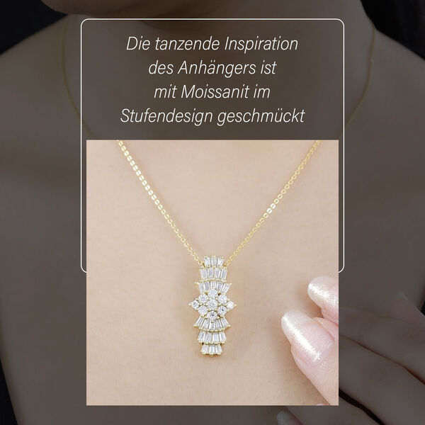 Moissanit Ballerina Anhänger, 925 Silber mit 750 Gelbgold Vermeil - 1,11 ct. image number 3