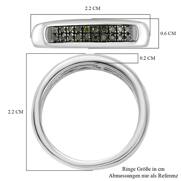 D'Joy Grüner Diamant Ring 925 Silber rhodiniert (Größe 16.00) ca. 0,10 ct image number 6