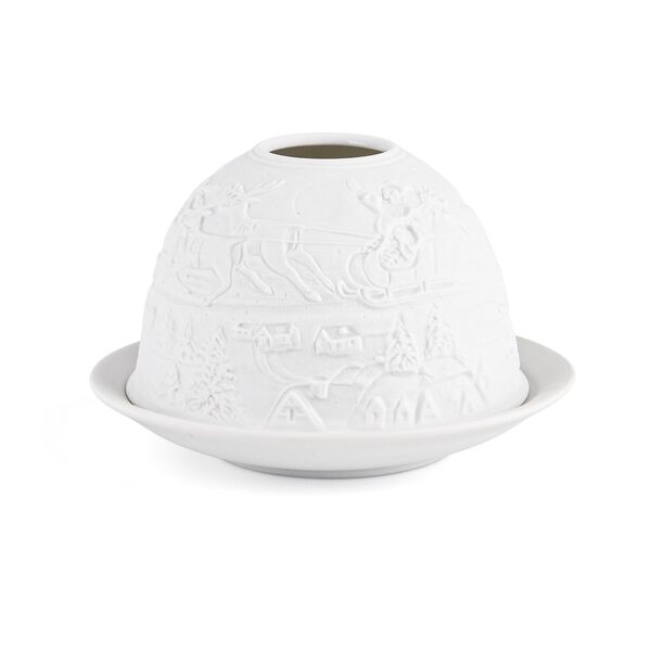 LED-Porzellan-Teelichthalter - Motiv Weihnachtsmann und Rentier, 13-Farben-LED mit Fernbedienung, Durchmesser 10,5 cm, H&ouml;he 7,5 cm image number 5