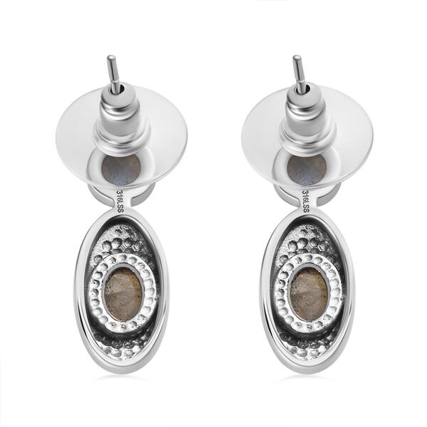 Labradorit Ohrringe  Edelstahl ca. 3.26 ct image number 6