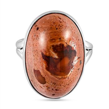 Mutter-des-Feueropals Ring, 925 Silber (Gr&ouml;&szlig;e 18.00) ca. 22.80 ct