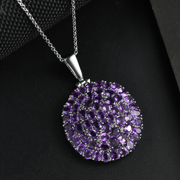 Afrikanischer Amethyst Anhänger mit Kette, Edelstahl ca. 9.44 ct image number 2