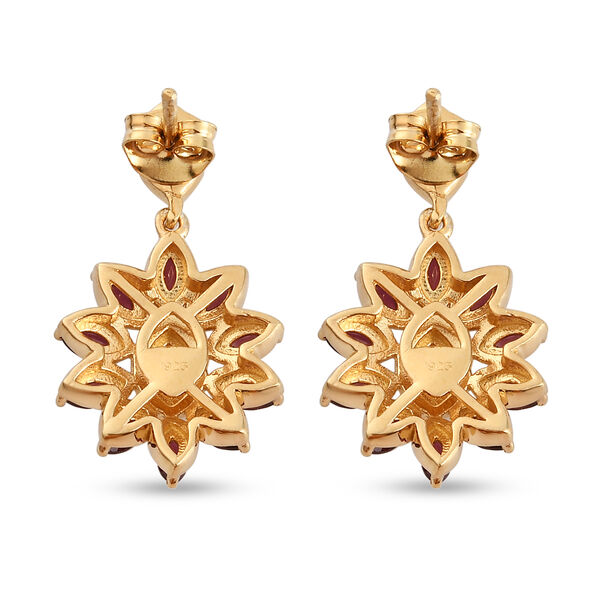 Anthill Granat Ohrhänger 925 Silber vergoldet ca. 2,26 ct  image number 5