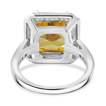LUSTRO STELLA - Canary Diamond Zirkonia Ring, 925 Silber rhodiniert (Gr&ouml;&szlig;e 19.00)