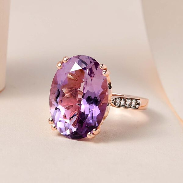 Rose De France Amethyst und Zirkon Cocktail Ring - 12,13 ct. image number 2
