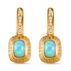 AA natürliche, äthiopische Welo Opal und Zirkon-Ohrringe - 0,92 ct.