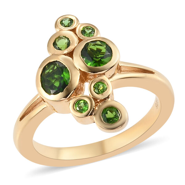 Natürlicher Chromdiopsid-Ring, 925 Silber vergoldet  ca. 0,93 ct image number 4