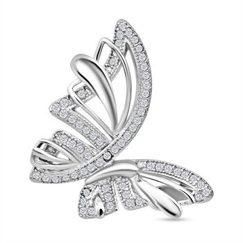 LUSTRO STELLA -  Wei&szlig;er Zirkonia Anh&auml;nger 925 Silber rhodiniert