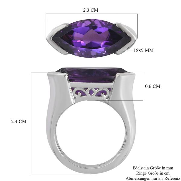 Marokkanischer Amethyst Ring 925 Silber Platin-Überzug image number 7
