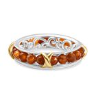 Hessonit Granat Ring, Silberton, (Gr&ouml;&szlig;e 19.00) ca. 8.00 ct